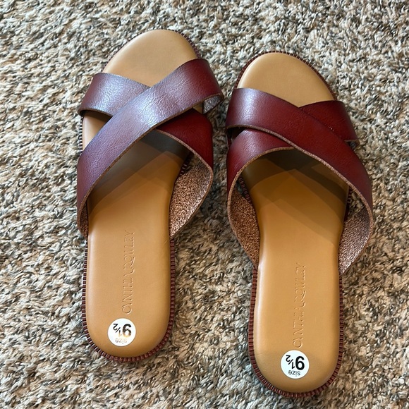 Cynthia Rowley Brown Slide Sandals NWOB - Picture 2 of 9